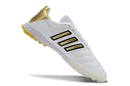 Chuteira Society Adidas AdiPure 11 Pro TF Branca e Dourada "Toni Kroos" - Futx Brasil