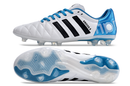 Chuteira Campo Adidas AdiPure 11 Pro FG Branca e Azul "Toni Kroos" - Futx Brasil