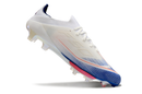 Chuteira Campo Adidas F50+ FG Branca, Azul e Vermelho "Advancement Pack" - Futx Brasil