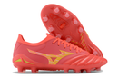 Chuteira Campo Mizuno Morelia Neo 4 Beta FG Vermelha e Dourada "Release Pack" - Futx Brasil