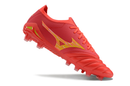 Chuteira Campo Mizuno Morelia Neo 4 Beta FG Vermelha e Dourada "Release Pack" - Futx Brasil