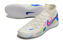 Chuteira Futsal Nike Phantom Luna Elite IC Branca, Azul e Rosa "Rainbow Pack" - Futx Brasil