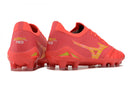 Chuteira Campo Mizuno Morelia Neo 4 Beta FG Vermelha e Dourada "Release Pack" - Futx Brasil