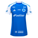 Camisa Cruzeiro Feminina Home 25/26 - Azul C/ Patrocínio - Futx Brasil