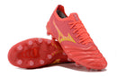 Chuteira Campo Mizuno Morelia Neo 4 Beta FG Vermelha e Dourada "Release Pack" - Futx Brasil