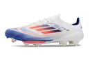 Chuteira Campo Adidas F50+ FG Branca, Azul e Vermelho "Advancement Pack" - Futx Brasil