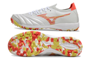 Chuteira Society Mizuno Morelia Neo Sala TF Branca, Vermelha e Amarela My Store