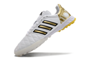 Chuteira Society Adidas AdiPure 11 Pro TF Branca e Dourada "Toni Kroos" - Futx Brasil