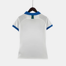 Camisa Brasil Away 2019 Retrô - Feminina Baby Look Branca e Azul My Store