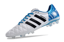 Chuteira Campo Adidas AdiPure 11 Pro FG Branca e Azul "Toni Kroos" - Futx Brasil