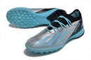 Chuteira Society Adidas X Crazyfast Messi.1 TF Prata e Azul "Infinito" My Store