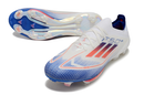 Chuteira Campo Adidas F50+ FG Branca, Azul e Vermelho "Advancement Pack" - Futx Brasil