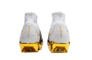 Chuteira Campo Nike Air Zoom Mercurial Superfly 9 Elite FG Branca, Preta e Dourada - Futx Brasil