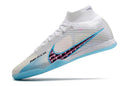 Chuteira Futsal Nike Air Zoom Mercurial Superfly 9 Elite IC Branca e Azul "Blast Pack" - Futx Brasil