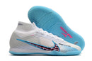 Chuteira Futsal Nike Air Zoom Mercurial Superfly 9 Elite IC Branca e Azul "Blast Pack" - Futx Brasil