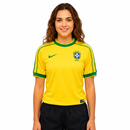 Camisa Brasil Home 1998 Retrô Feminina - Amarela My Store