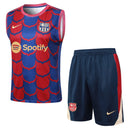 Conjunto Barcelona Treino Regata 24/25 - Azul e Vermelho - Futx Brasil