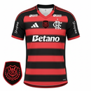 Camisa Flamengo Home 25/26 - Preta e Vermelha C/ Patrocínio My Store