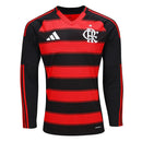 Camisa Flamengo Home 25/26 Manga Longa - Preto e Vermelho - Futx Brasil