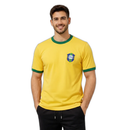 Camisa Brasil Home 1970 Retro - Amarela