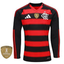 Camisa Flamengo Home 25/26 Manga Longa - Preto e Vermelho - Futx Brasil
