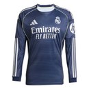 Camisa Real Madrid Away 25/26 Manga Longa - Azul Marinho - Futx Brasil
