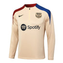 Conjunto Agasalho Treino Barcelona 24/25 - Bege - Futx Brasil