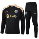 Conjunto Agasalho Treino Barcelona 24/25 - Preto e Bege - Futx Brasil