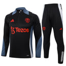 Conjunto Agasalho Treino Manchester United 24/25 - Preto e Cinza - Futx Brasil