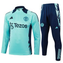 Conjunto Agasalho Treino Manchester United 24/25 - Azul Turquesa - Futx Brasil