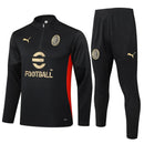 Conjunto Agasalho Treino Milan 24/25 - Preto - Futx Brasil