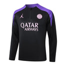 Conjunto Agasalho Treino PSG 24/25 - Preto e Roxo - Futx Brasil