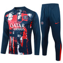 Conjunto Agasalho Treino PSG 24/25 - Azul e Vermelho - Futx Brasil