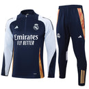 Conjunto Agasalho Treino Real Madrid 24/25 - Azul e Branco - Futx Brasil