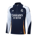 Conjunto Agasalho Treino Real Madrid 24/25 - Azul e Branco - Futx Brasil