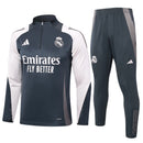 Conjunto Agasalho Treino Real Madrid 24/25 - Cinza e Branco - Futx Brasil
