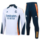Conjunto Agasalho Treino Real Madrid 24/25 - Branco e Azul - Futx Brasil