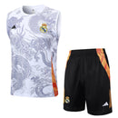 Conjunto Real Madrid Treino Regata 24/25 - Branco Dragão - Futx Brasil