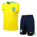 Conjunto Brasil Treino Regata 24/25  - Amarelo e Verde My Store