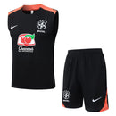 Conjunto Brasil Treino Regata 24/25  - Preto e Laranja My Store