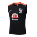 Conjunto Brasil Treino Regata 24/25  - Preto e Laranja My Store