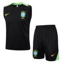 Conjunto Brasil Treino Regata 24/25  - Preto e Verde My Store