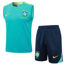 Conjunto Brasil Treino Regata 24/25  - Azul Ciano My Store