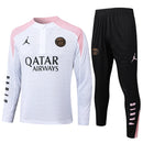 Conjunto Agasalho Treino PSG 24/25 - Branco e Rosa - Futx Brasil