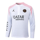 Conjunto Agasalho Treino PSG 24/25 - Branco e Rosa - Futx Brasil