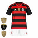 Conjunto Infantil Flamengo I 25/26 - Preto e Vermelho - Futx Brasil