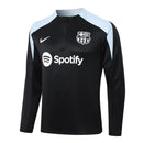 Conjunto Agasalho Treino Barcelona 24/25 - Preto e Branco - Futx Brasil