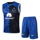 Conjunto Inter de Milão Treino Regata 24/25 - Azul e Preto - Futx Brasil