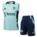 Conjunto Manchester United Treino Regata 24/25 - Azul Turquesa - Futx Brasil