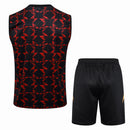 Conjunto Manchester United Treino Regata 24/25 - Vermelho e Preto - Futx Brasil